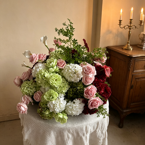 <span class=keywords><strong>Boule</strong></span> de fleurs artificielles en hortensia rose blanc pur pour la Saint-Valentin, un anniversaire de mariage, une décoration de centre de table ou un vase - Product Image 4