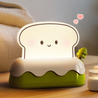 ZHILAI Veilleuse LED Moderne Mini Kawaii en forme de grille-pain, RVB, rechargeable USB Type-C, à intensité variable, 3000K, alimentée par batterie, pour chambre à coucher
