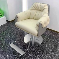 Prix de gros en acier inoxydable cuir PU rotatif levage salon de beauté coupe de cheveux style pivotant chaise de barbier