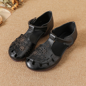 Sandales d'été pour femmes à talon épais, style féerique, avec boucle perlée, doublure en fausse fourrure et dessus en maille respirante, idéales pour l'extérieur - Product Image 1