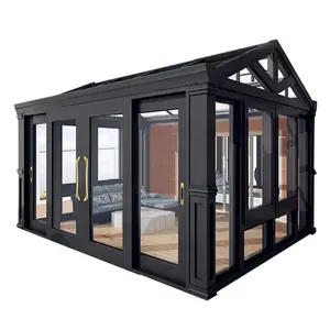 Zonnekamer Glazen Huis Buiten Aluminium Cabine Modern Glazen Huis Voor Planten 4 Seizoen Sunroom