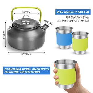 Ensemble de casserole et bouilloire portables pour une utilisation en extérieur - Fournitures de plein air - Ustensiles de cuisine de <span class=keywords><strong>camping</strong></span> - Ustensiles de cuisine en plein air - Product Image 5