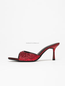 4302A-72 sandali personalizzati pantofole scarpe Sexy affascinante rosso lucido <span class=keywords><strong>tacchi</strong></span> alti da donna Open Toe sandalo estivo con tacco sottile per le donne - Product Image 4