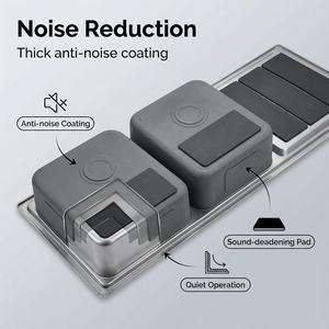 Pedido al por Mayor <span class=keywords><strong>de</strong></span> Fregaderos Dobles <span class=keywords><strong>de</strong></span> Acero Inoxidable 304 Hechos a Mano con Certificación CUPC, con Escurridor, Resistentes a los Arañazos, 10,000 Unidades Mensuales - Product Image 4