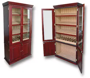 Tùy Chỉnh Big Cigar Humidors 1100 Cái Đen Đỏ Bằng Gỗ Không Khí Phẳng Màu Lực Lượng Dưới Cùng Vật Liệu Làm Mát Kệ Nâu