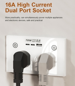 TYSH Tuya Smart 16A Universal Plug Outlet Alexa Voice <strong>Control</strong> Fast Charge USB C Mobile Multi <strong>Remote</strong> <strong>Socket</strong> Zigbee Wall <strong>Socket</strong> - Product Image 4