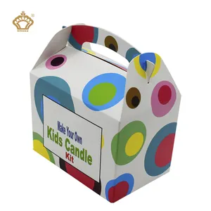 Custom Easy To Take Away Print Disposable Art Paper Packaging Pastry Bakery Cupcake Box With Handle And Cake Board