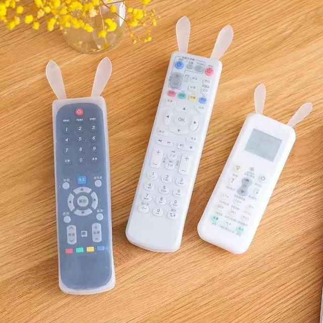 Source Factory Cute Rabbit Silicone Remote Control Cover, Clear Dustproof Protective Case for TV, Air Conditioner Remote