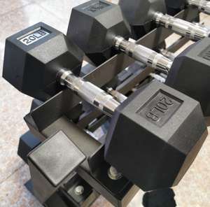 Haltères hexagonales en caoutchouc de haute qualité, équipement de gymnastique, produits d'exercice <span class=keywords><strong>pour</strong></span> les personnes âgées, vente en gros - Product Image 3