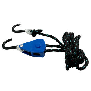 150lbs Uso Hidroponia Ajustável 1/4 "Tie Down Rope Ratchet Lock Polia com Eletroforese Preto e Mergulhando Revestido S Gancho - Product Image 4