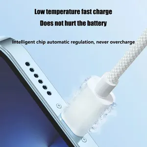 Câble USB-C PD 20W pour <span class=keywords><strong>iPhone</strong></span> 14/13/12/<span class=keywords><strong>11</strong></span> Pro Max/XS/8 Plus iPad - <span class=keywords><strong>Charge</strong></span> <span class=keywords><strong>rapide</strong></span> 3A et transfert de données - Product Image 5