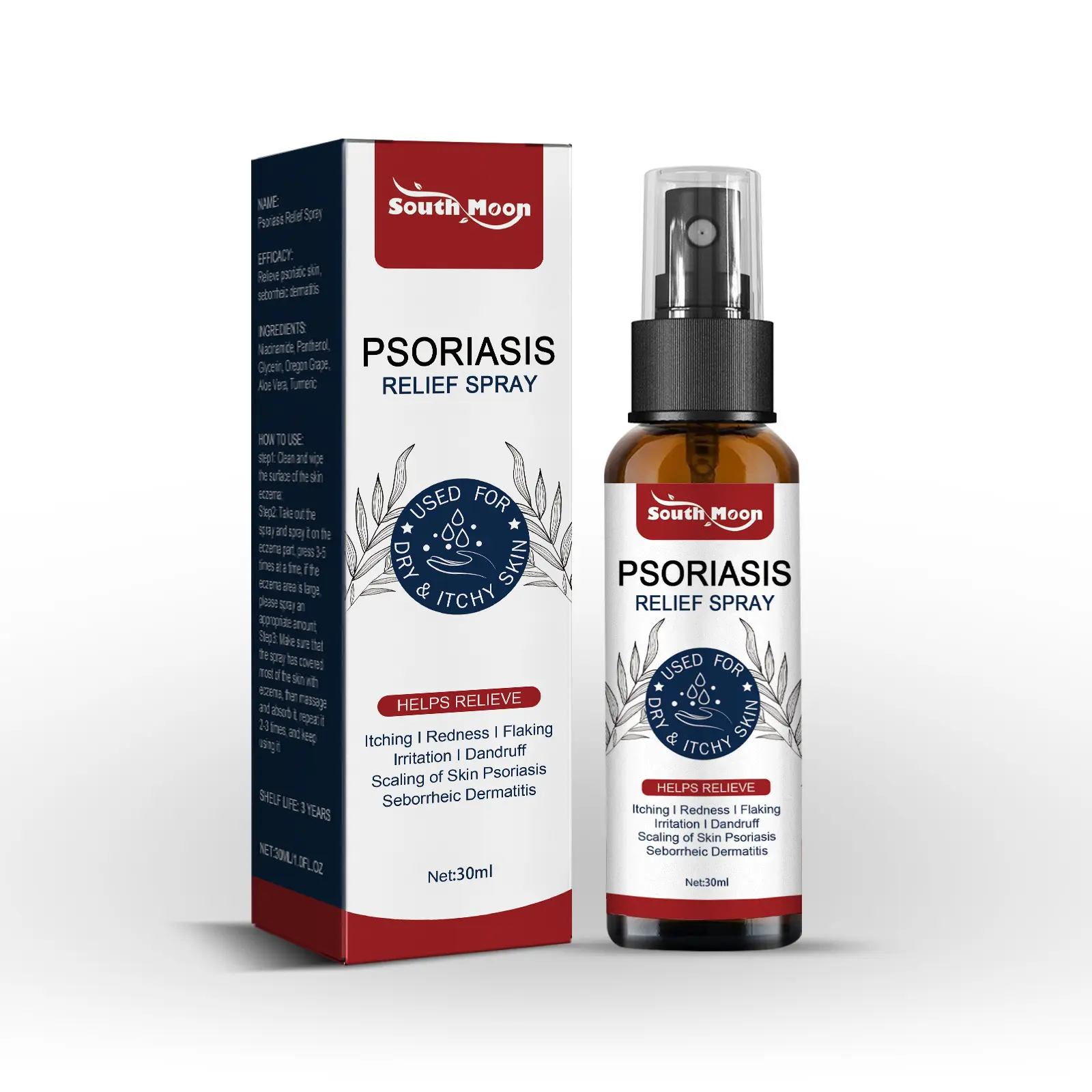 Handvoet Hoofdhuid Eczeem Tinea Anti-Jeuk Uitslag Urticaria Desquamatie Psoriasis Behandeling Spray Dermatitis Relief Psoriasis Spray