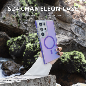 <span class=keywords><strong>Funda</strong></span> de teléfono a prueba de golpes magnética con carga inalámbrica Chameleon Design <span class=keywords><strong>para</strong></span> Samsung S25 <span class=keywords><strong>Ultra</strong></span> S24 + S23Luxury TPU Material Camera Stand - Product Image 2