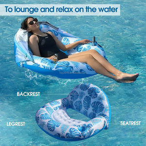 Kolam Renang kursi santai mengambang, sandaran kepala ergonomis dapat disesuaikan kolam renang tiup dengan kanopi - Product Image 4