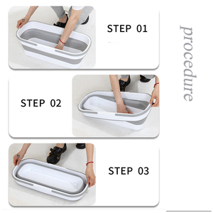 <span class=keywords><strong>Seau</strong></span> à serpillière pliable en plastique imperméable de grande capacité pour l'extérieur avec poignée - Product Image 2