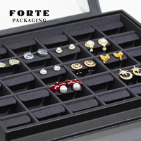 FORTE Plateau de rangement pour bijoux en cuir PU de luxe personnalisé Anneau Pendentif Collier Boucle d'oreille Bracelet Présentoir à bijoux