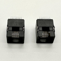 Connecteur RJ45 SMT 53 8P8C avec contacts en bronze phosphoreux pour montage sur circuit imprimé, assemblage de câbles réseau, vente en gros de composants électroniques