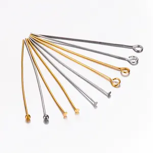 Stainless Steel Pins 18K PVD Plated Head Pin Straight T Pin DIY Jewelry Making Accessories Findings Supplies
