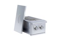 Barbecue portable moderne à double brûleur en acier inoxydable 304 de qualité supérieure, étanche, pour usage domestique, avec chariot pliable