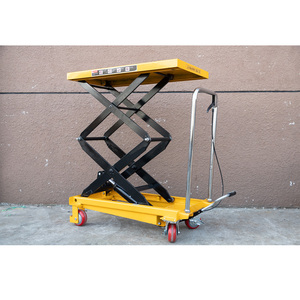 Keranjang angkat meja Manual portabel, troli pengangkat Platform dapat disesuaikan profil rendah 350 <span class=keywords><strong>KG</strong></span> 1.58M - Product Image 3