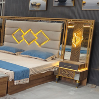 Ensemble de Chambre à Coucher Moderne Complet Taille King avec Cadre en Bois, Meubles de Luxe pour la Maison