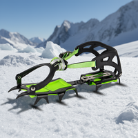 BRS-S1B Crampons à glace en acier, 14 dents, imperméables, durables, antidérapants, pour la glace et la neige