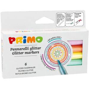 FIRST - PAQUETE DE 6 MARCADORES CON BRILLANTINA, COLORES SORPRESA - Product Image 1