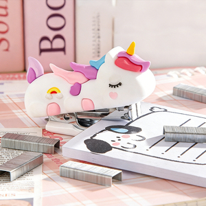 Ikeyword - <span class=keywords><strong>Grapadora</strong></span> de Plástico Portátil con Forma de Unicornio, <span class=keywords><strong>Pequeña</strong></span> y Colorida, para Oficina - Product Image 1