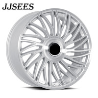 JJSEES 6061 Jantes en alliage d'aluminium forgé monobloc 18-22 pouces légères personnalisées noir/argent 30mm ET 100mm PCD