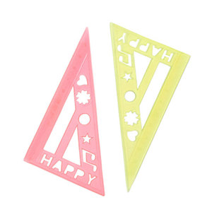 Ensemble de 4 règles géométriques transparentes BECOL, 20 cm, en plastique, pas cher, kit d'instruments mathématiques pour étudiants - Product Image 4