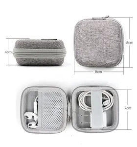 Small Plastic EVA Zipper Wired Earphone Carrying Bag Travel Storage Hard Case For Charger