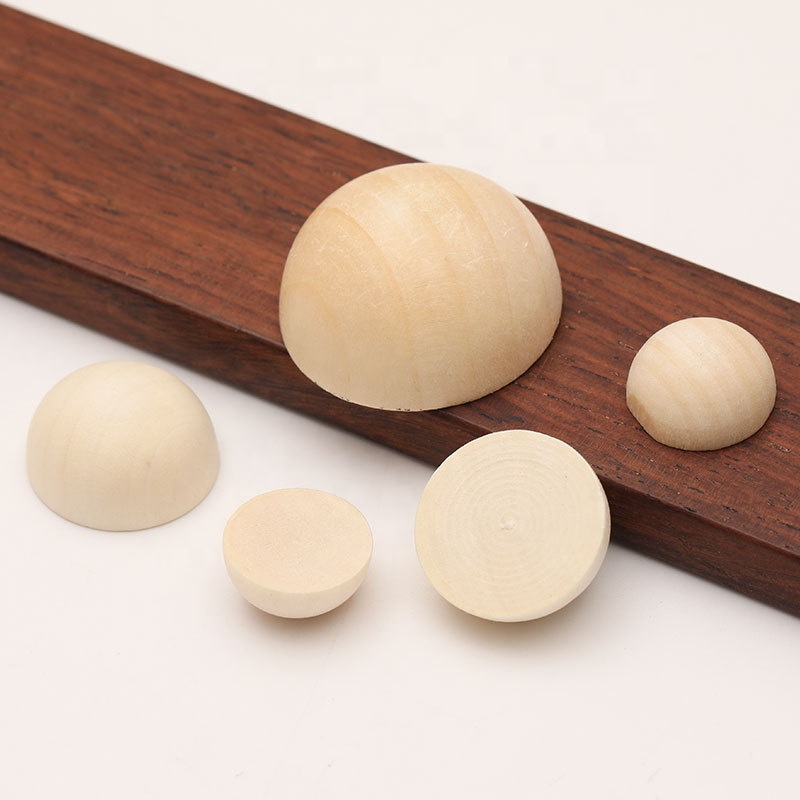 100 Pcs Half Wooden Spheres Natural Unfinished Split Wood Balls Crafts