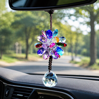 Ornement suspendu pour voiture en cristal artificiel K9, pendentif fleur, décoration de rétroviseur, prisme à facettes, fait main, Zhejiang, décoration automobile