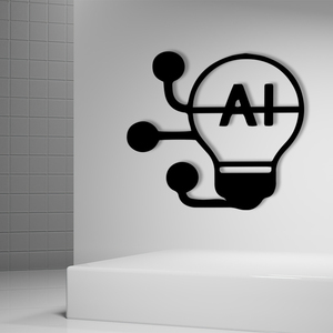 Décoration murale en acier inoxydable thermolaqué sur le thème de l'IA, symbole 'A' <span class=keywords><strong>AlphaBeta</strong></span>/Porte AND, pour anniversaire - Taille personnalisable, cadeau d'art technologique - Product Image 3