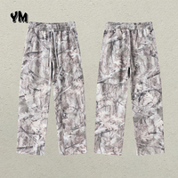 Vente en gros Pantalon de survêtement droit camouflage 340G pour homme Taille moyenne élastique Automne Hiver Streetwear décontracté Joggers Pantalons de sport d'extérieur