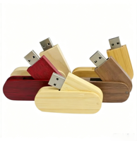 Flashdisk USB 2.0 Kayu Custom Pribadi dengan Logo Cetak, Portabel untuk Bisnis, Grosir