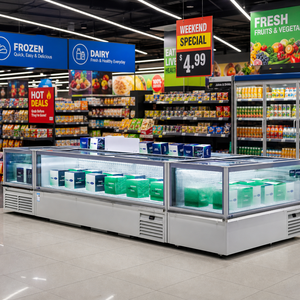 Meilleures ventes : Vitrine réfrigérée combinée à îlot, grande capacité, réfrigérateur commercial à porte vitrée pour produits surgelés en épicerie - Product Image 5