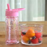 Chine Usine De Qualité Alimentaire Écologique À Double Paroi SANS BPA En Plastique Paillettes D'école En Plastique Bouteilles D'eau Pour Les Enfants Avec De La Paille