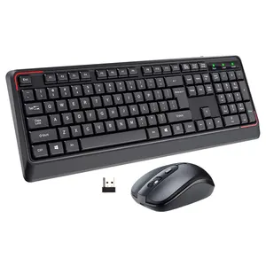 SR8300无线2.4G鼠标和键盘设置静音键盘和DPI-1200 3D光学鼠标，用于商务和家庭办公