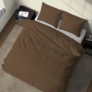 Ensemble de housse de couette 100% coton marron, taille simple UK 135x200 cm - Product Image 3
