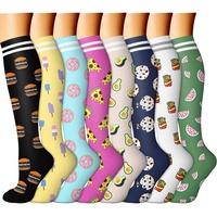 Chaussettes de compression pour hommes et femmes, chaussettes de soutien jusqu'au genou pour la course à pied, les voyages, les vols et la grossesse, 15-20 mmHg, tricotées, ODM