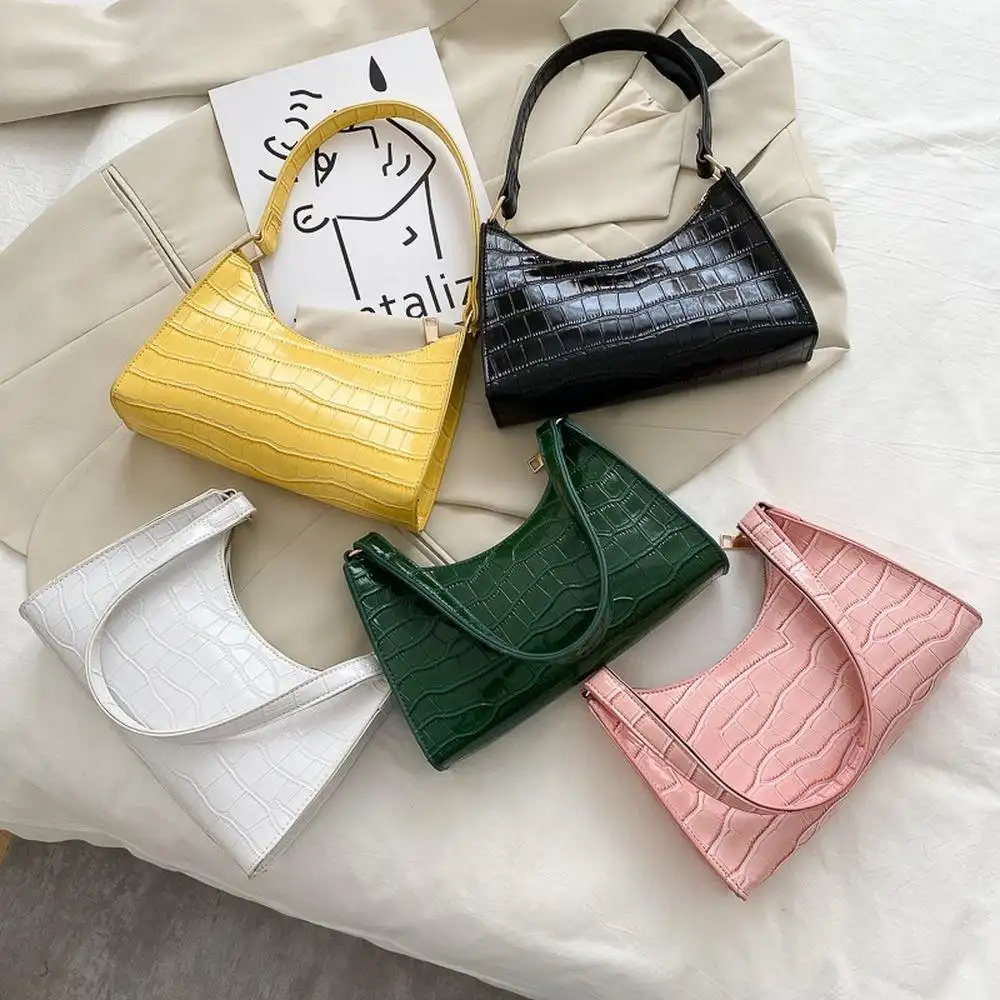 RU 2021 bolso de compras exquisito de moda Retro Casual mujeres bolsos de hombro mujer cuero Color sólido cadena bolso para mujer
