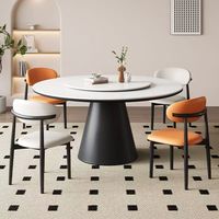 Table à manger moderne avec surface en céramique et base en métal, style minimaliste, table à manger pour meubles de maison