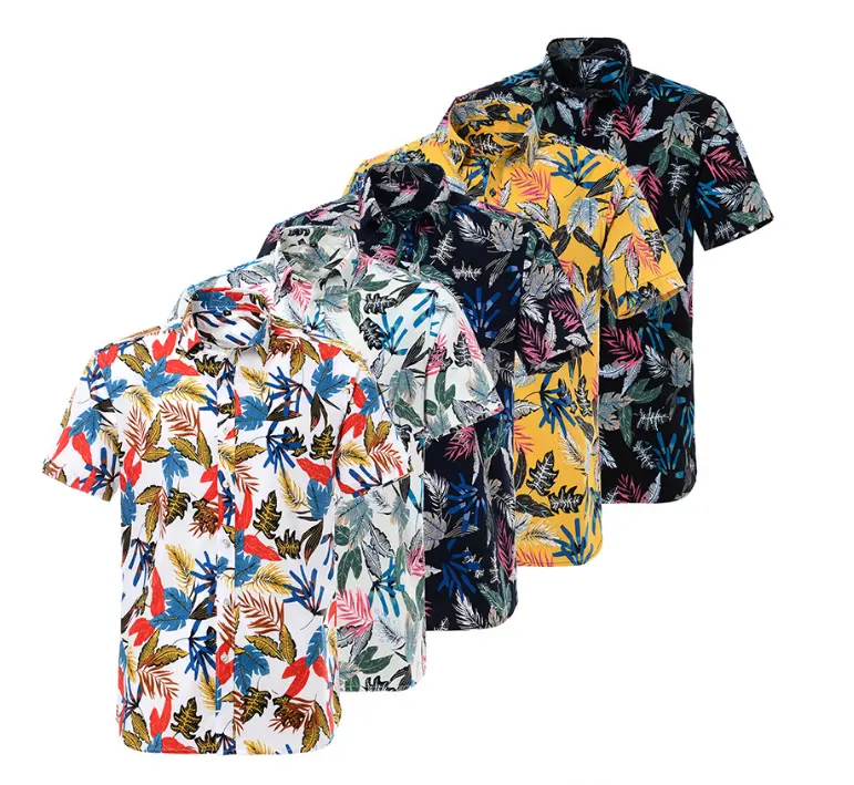 Fabrik Heißer SalesSummer Urlaub tropischen shirts herren hawaiian shirts casual floral print kurzarm hemd
