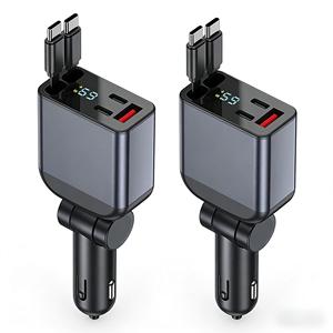 STW 5 in 1 24v dc to dc dual <b>usb</b> <b>c</b> 65w retractable car charger <b>adapter</b> with light - Product Image 6