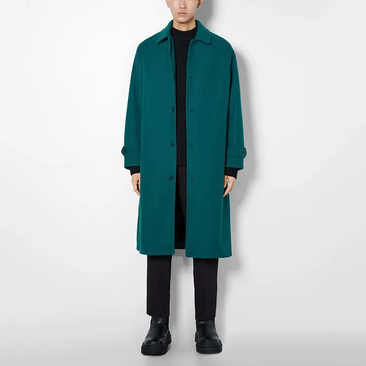 OEM custom logo winter wool trench coat men polyester men's trench coat