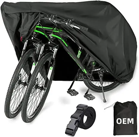 Waterproof Outdoor Folding 210T Mobile Bicycle Cycle Rain Cover With Lock Hole For 2 Or 3 Bikes