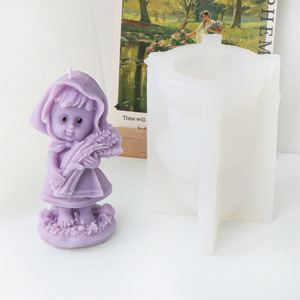 Molde de Silicona <span class=keywords><strong>3D</strong></span> de <span class=keywords><strong>Caperucita</strong></span> <span class=keywords><strong>Roja</strong></span> con Frutas, Molde de Resina para Figura de Niña, para Arte y Decoración del Hogar - Product Image 5
