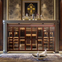Meuble Bar Intégré Moderne de Luxe Écologique en Acier Inoxydable de Haute Qualité pour la Maison, la Salle à Manger et l'Hôtel