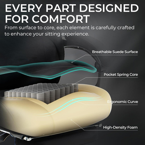 Ajunion Chơi Game Ghế 440lbs Nhiệm Vụ Nặng Nề Ghế Máy Tính Cao Cấp Microsuede Chất Liệu Gamer Ghế Lớn Và Cao 21.5 "Rộng Ghế - Product Image 5